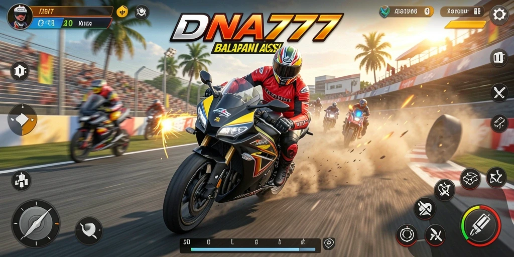 Tampilan gameplay menarik dari balapan motor di DNA777.