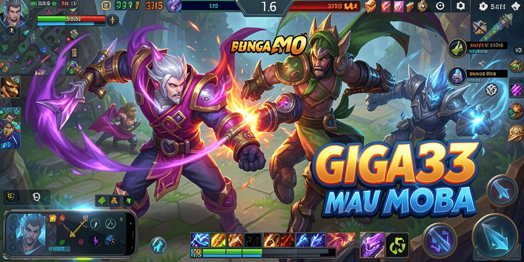 Gameplay seru di GIGA33 dengan pertarungan antar karakter.