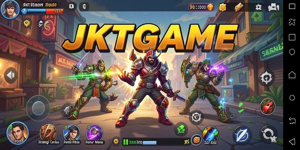 Tampilan gameplay menegangkan dalam JKTGAME saat merencanakan strategi.