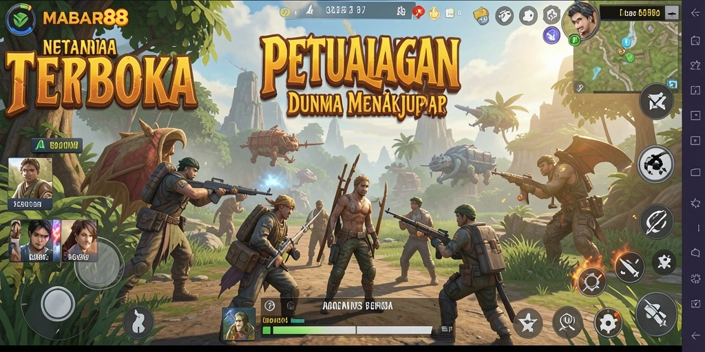 Tampilan gameplay <strong>MABAR88</strong> di dunia terbuka yang luas.