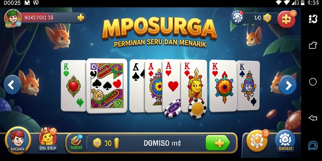 Tampilan gameplay MPOSURGA dengan pemain bersaing di meja Domino.