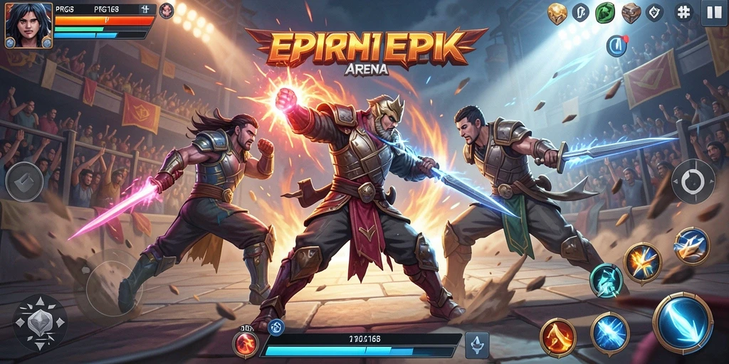 Tampilan seru dari gameplay PRG168 dengan pertarungan intens.