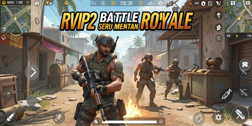 Tampilan gameplay mendebarkan dalam RVIP2 Battle Royale.