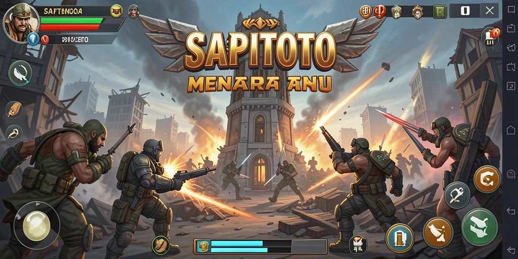 Tangkapan layar gameplay <strong>SAPITOTO</strong> menampilkan pertahanan menara yang strategis.
