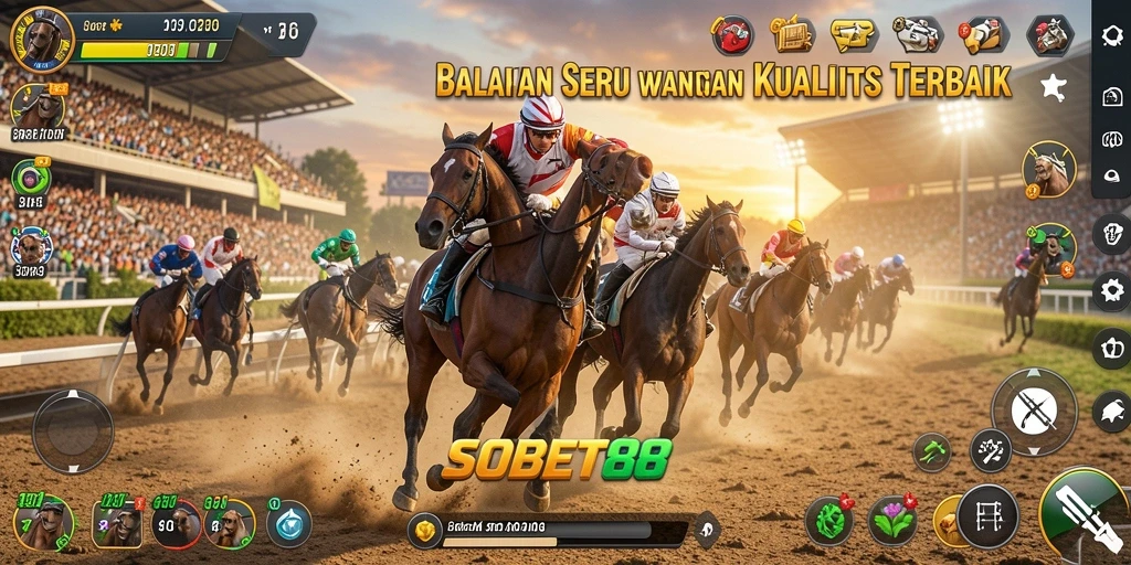 Tampilan menakjubkan dari gameplay balapan di SOBET88.