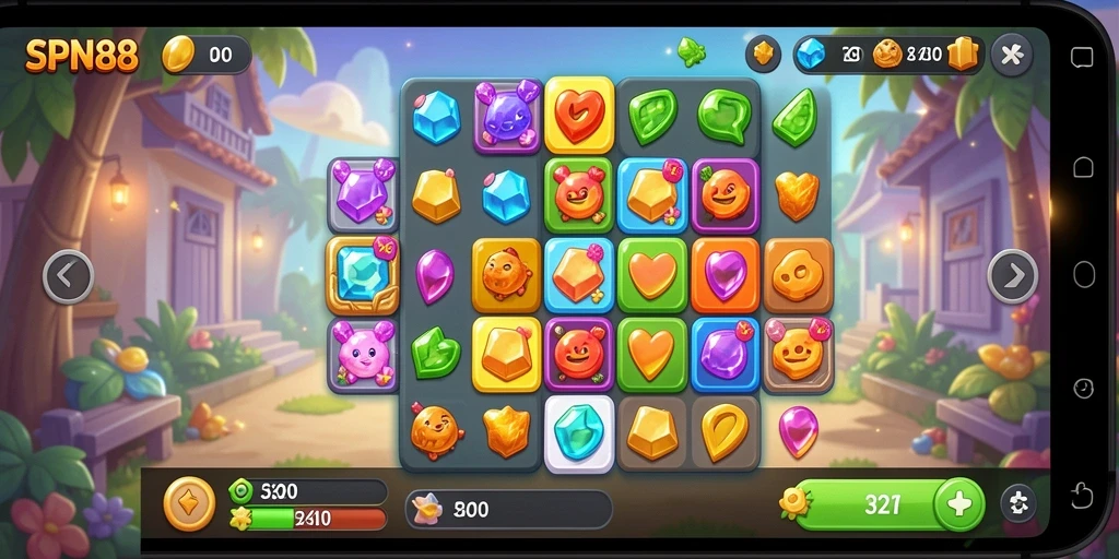 Tampilan gameplay SPN88 yang penuh warna dan menantang.