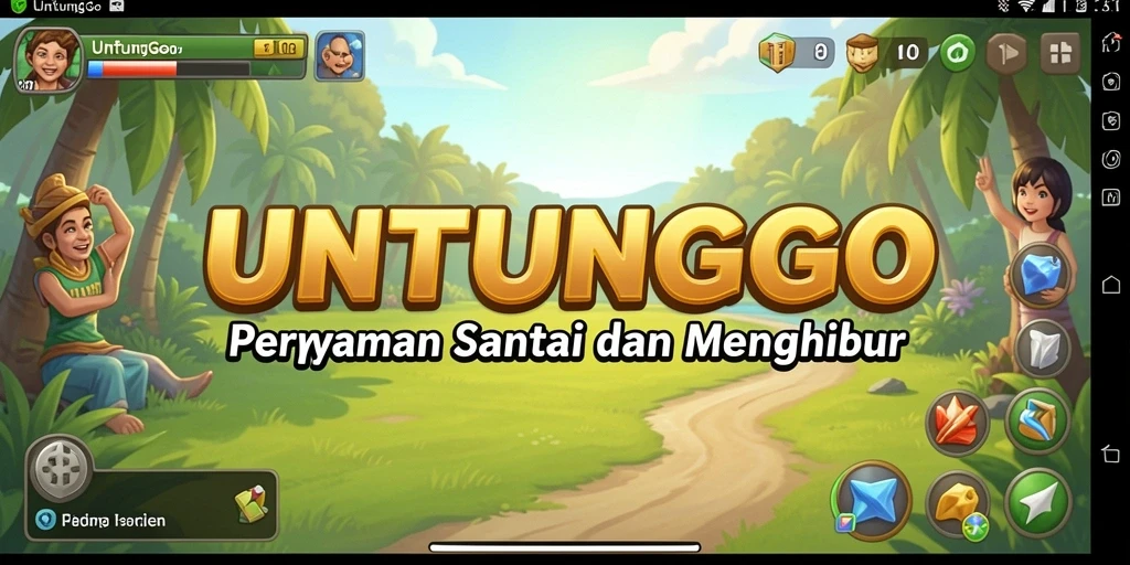 Screenshot utama UNTUNGGO menampilkan gameplay yang seru dan menghibur.