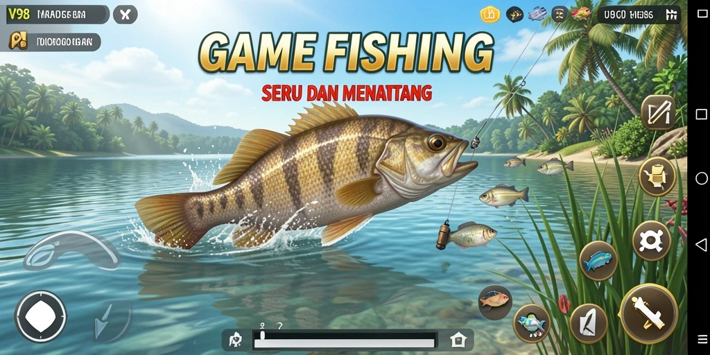 Tangkapan ikan besar dalam gameplay V98 yang menakjubkan.